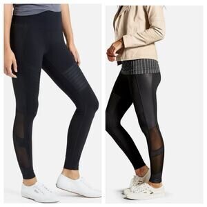 Athleta Women’s Black Estra Leggings Yoga Athletic Mesh Leg Workout Size Small